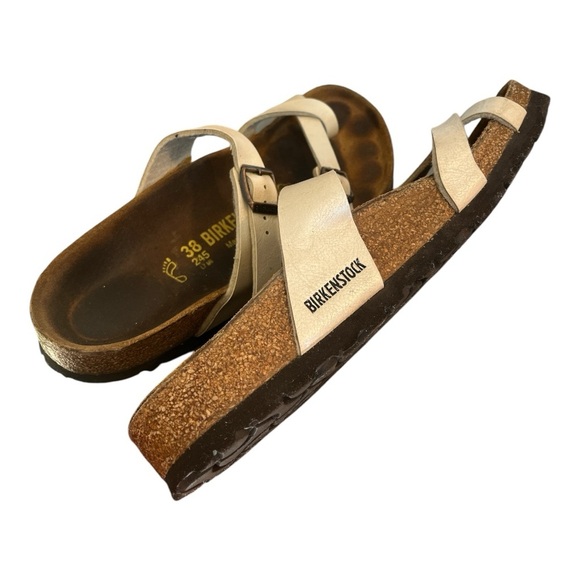 Birkenstock Cream and Brown Adjustable Sandals - Picture 4 of 13